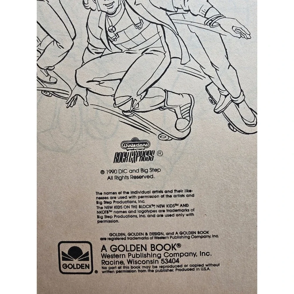 Vintage 1990 New Kids on the Block NKOTB Golden Big Coloring‎ Book